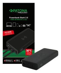 Patona Premium Powerbank Stark 2.0 PD100W 20000mAh, QI wireless charging, 2xUSB-C 1xUSB-A connector