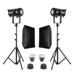 GDX EXC-400C-II 2'li Full Set (Gridli 60x90 Softbox + 260 cm Kalın Işık Ayağı)