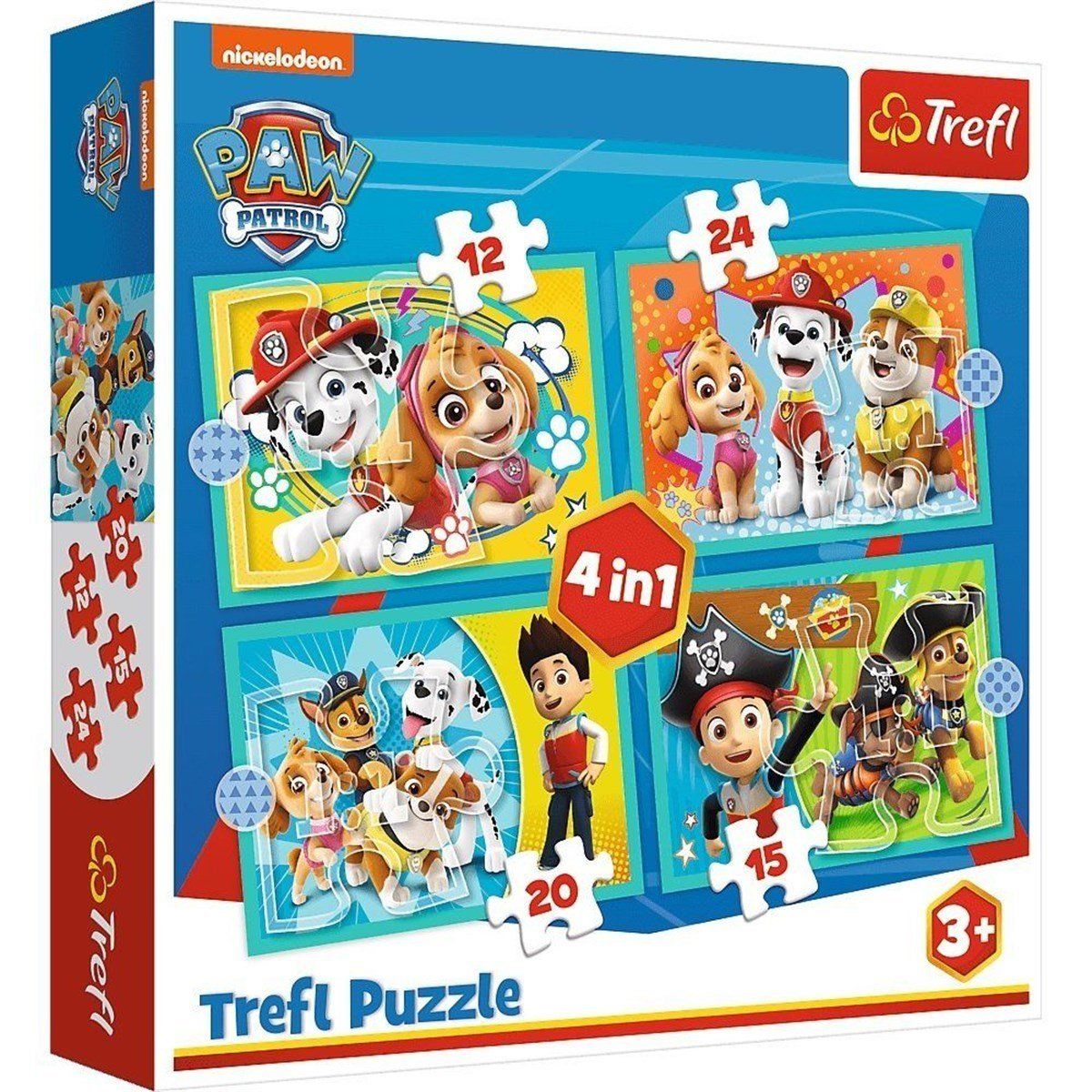 Trefl Puzzle 4 ın 1 Happy Paw Patrol Team / Vıacom Paw Patrol 34346