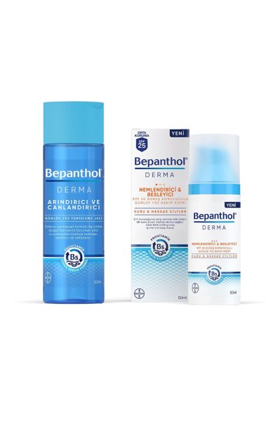 Bepanthol Derma Nemlendirici & Besleyici Spf 25 Yüz Kremi 50Ml + Derma Yüz Temizleme Jeli 200Ml