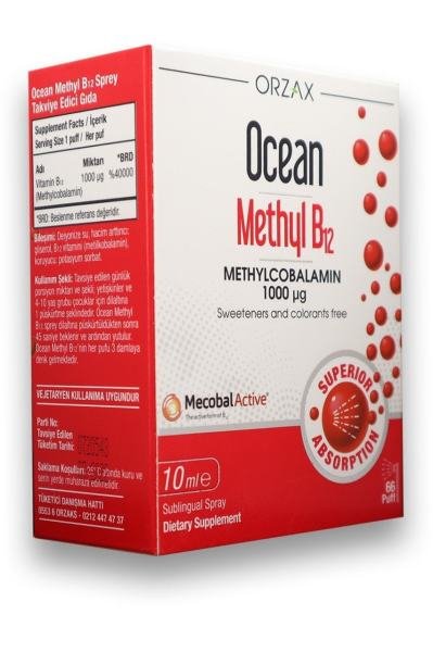 Ocean Methyl B12 1000 Mg 10 Ml Dilaltı Sprey / 66 Doz