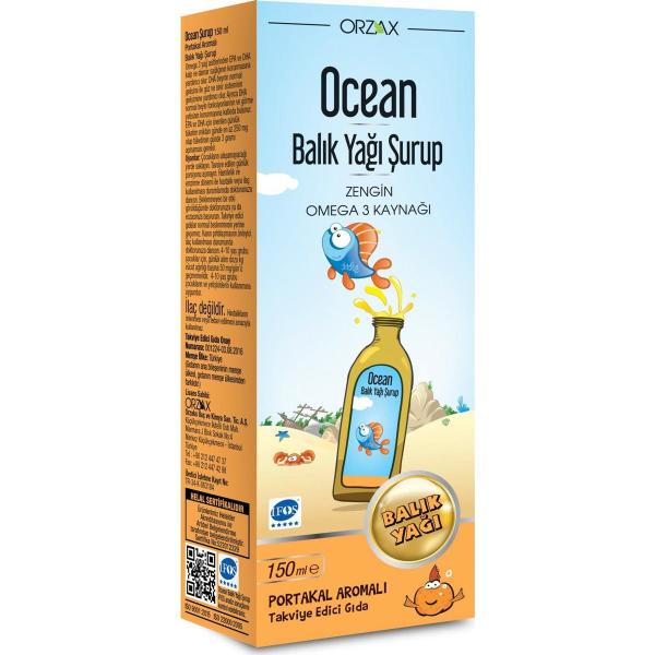 Ocean Balık Yağı Portakal Aromalı Şurup 150 Ml