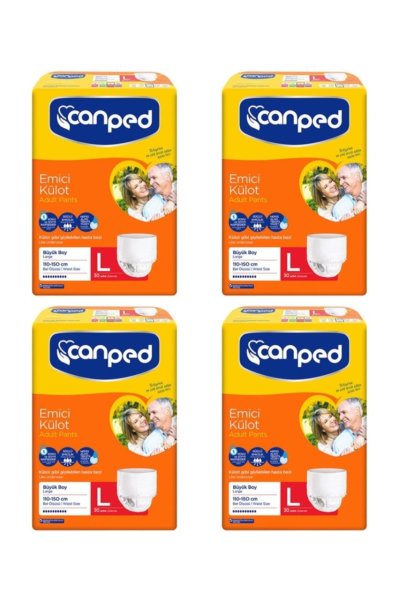 Canped Emici Külot Hasta Bezi Büyük Boy (l) 30lu 4 Paket 120 Ade