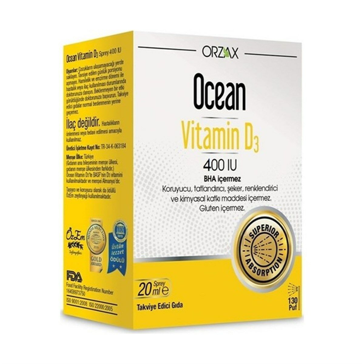 Ocean Vitamin D3 400 IU 20 mL