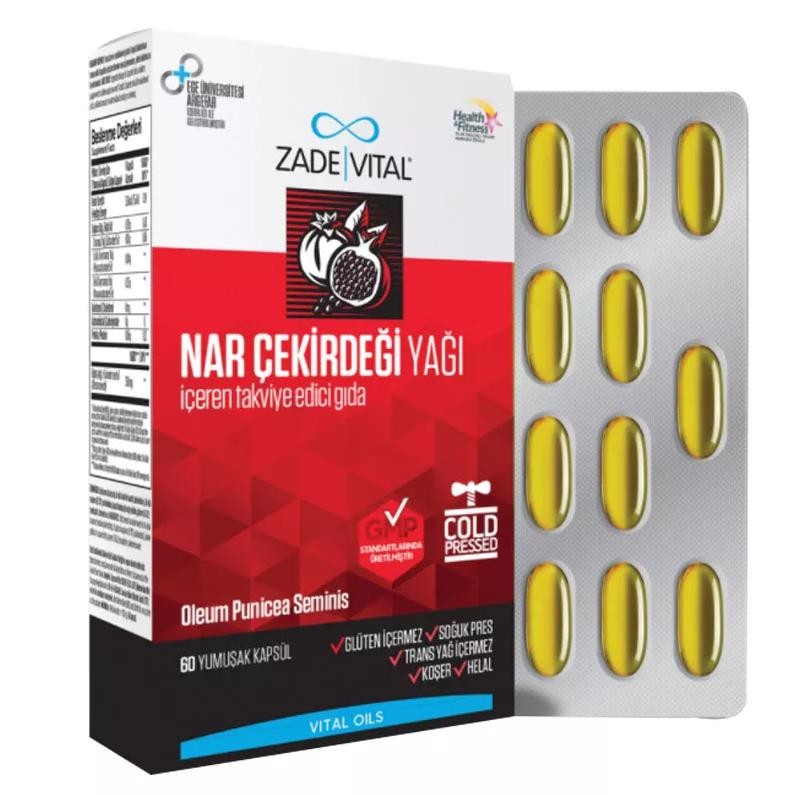 Zade Vital Nar Çekirdeği Yağı 400 mg Blister 60 Kapsül