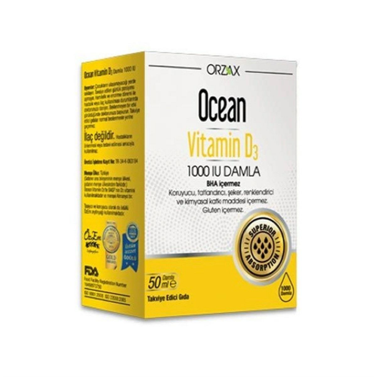 Ocean Vitamin D3 1000 IU Damla 50 mL