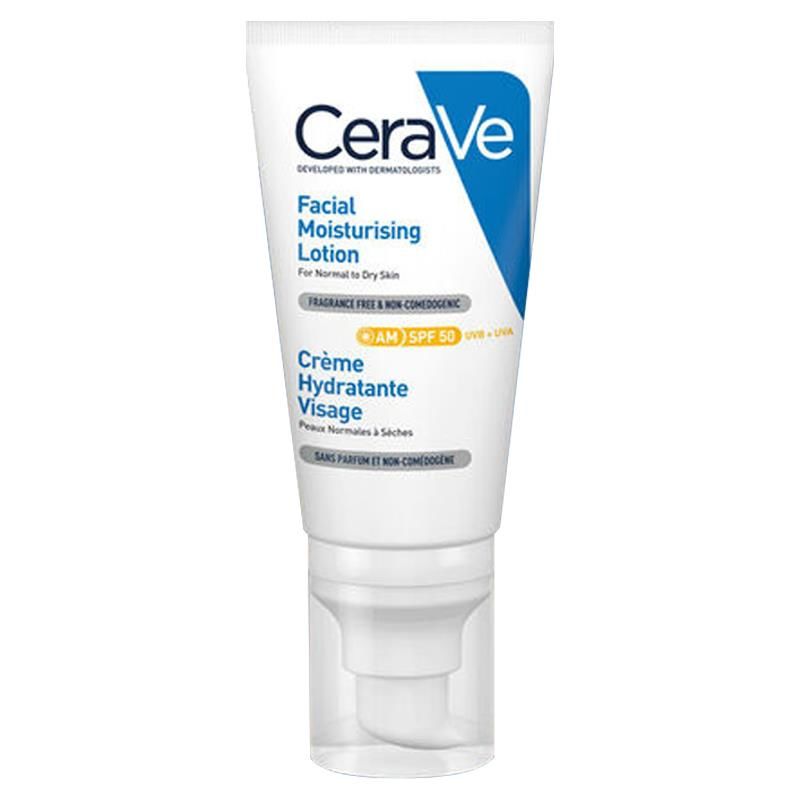 Cerave Yüz Nemlendirici Krem Normal ve Kuruya Dönük Ciltler İçin SPF50 52 ml