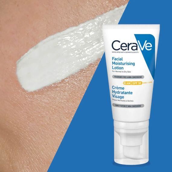 Cerave Yüz Nemlendirici Krem Normal ve Kuruya Dönük Ciltler İçin SPF50 52 ml