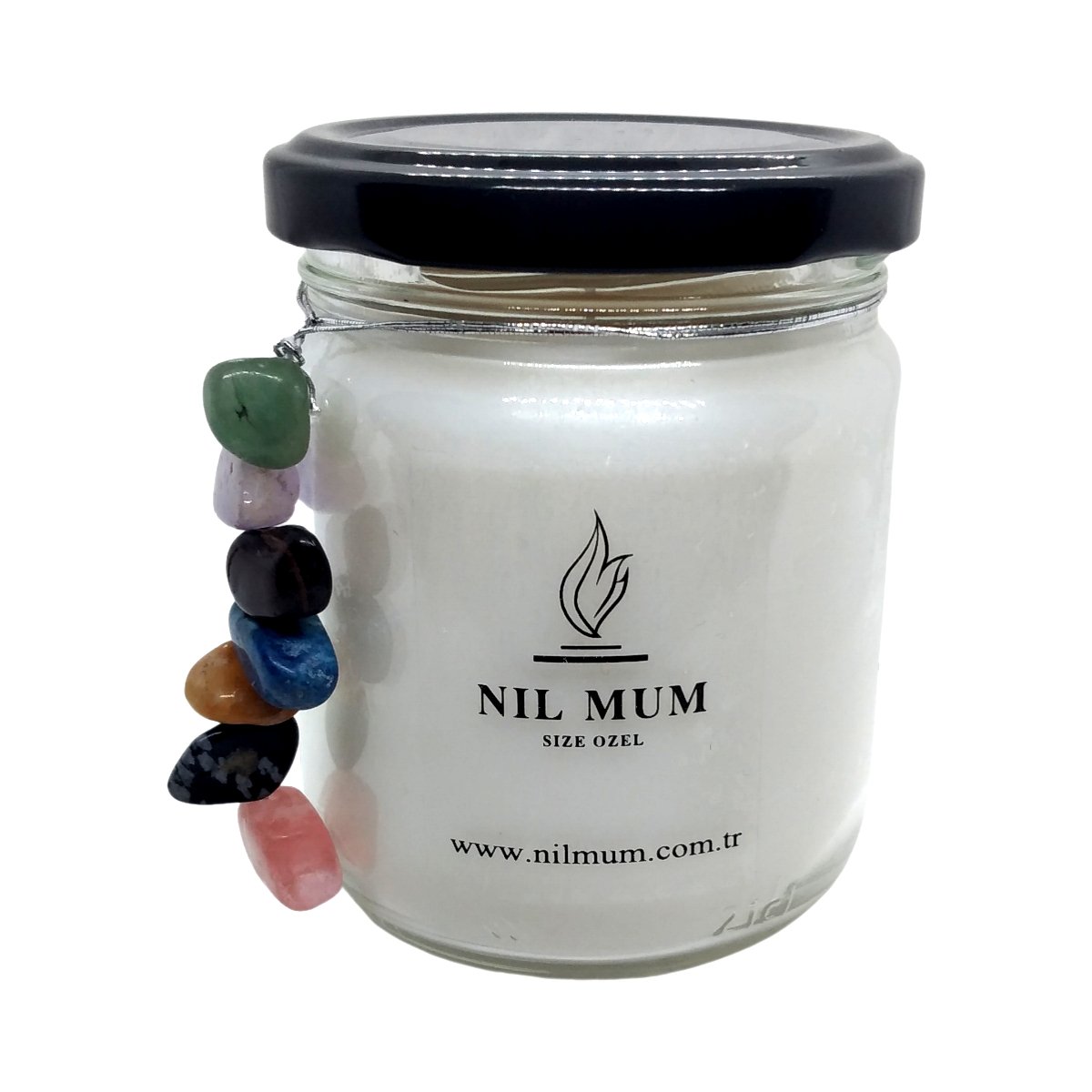 Nil Mum Çakra Taşlı Meditasyon Mumu 295 gr.