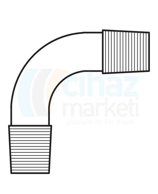 Çalışkan Cam Teknik LG012.06.1423 Distilasyon Adaptörü 90 derece açılı erkek - erkek Dişi NS: 14,5/23 - Erkek NS: 14,5/23