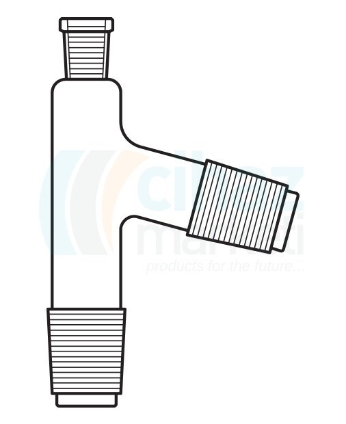 Çalışkan Cam Teknik LG012.08.1429 Distilasyon Adaptörü İki erkek şilifli 75 derece Dişi NS: 14,5/23 - Erkek NS: 29/32