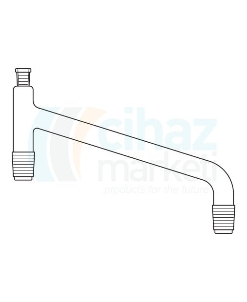 Çalışkan Cam Teknik LG012.13.1423 Distilasyon Köprüsü, Termometre girişli Dişi NS: 14,5/23 - Erkek NS: 14,5/23