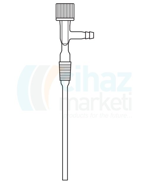 Çalışkan Cam Teknik LG012.18.2932 Gaz giriş borusu, Musluklu NS: 29/32