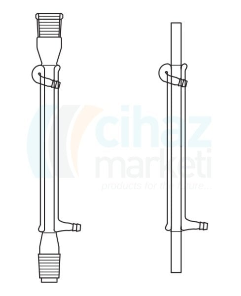 Çalışkan Cam Teknik LG013.01.3029  Düz (Liebig) soğutucu, Çift Şilifli NS: 29/32, Ceket Boyu 300 mm