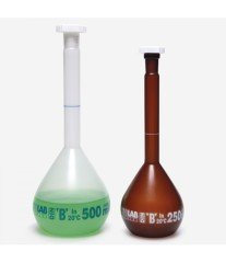 ISOLAB 014.13.050 balon joje - P.P - amber - B kalite - beyaz skala - 50 ml - NS 12/21