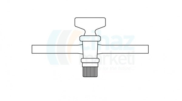 Çalışkan Cam Teknik LG002.01.0188 Tek Yollu Cam Musluk,Vidalı ve Contalı NS : 18,8, 6 mm Delik Çapı