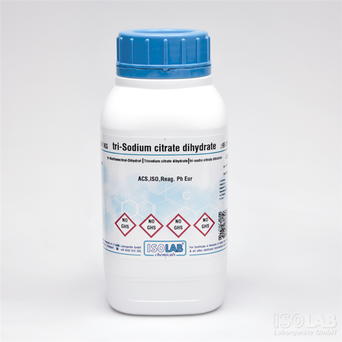 ISOLAB 969.046.1000 TRI-SODIUM CITRATE DIHYDRATE ≥ 99%, FOR ANALYSIS ACS,ISO,REAG. PH EUR