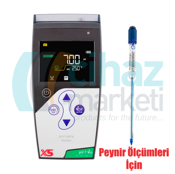 XS Instruments pH 7 Vio Taşınabilir pH Metre +  Peynir Ölçümleri İçin XS ZAVATRODE pH Elektrotu