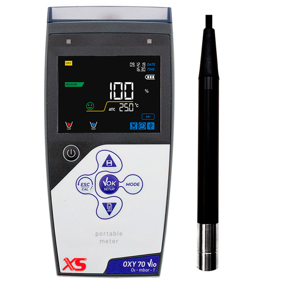 XS Instruments Oxy 70 Vio Portatif Çözünmüş Oksijen Ölçer + 10 Metre Kablolu LDO70/10MT Optik Oksijen Sensörü
