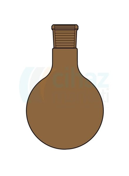 Çalışkan Cam Teknik LG006.03.2903 Balon, Tek boyunlu, Amber renk, DY 100 ml Hacim, NS: 29/32