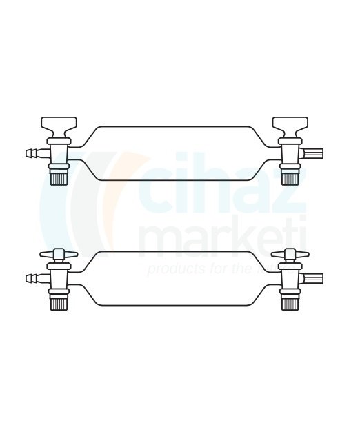 Çalışkan Cam Teknik LG023.01.0100   Gaz Numune Alma Pipeti, Cam Musluklu 100 ml Hacim