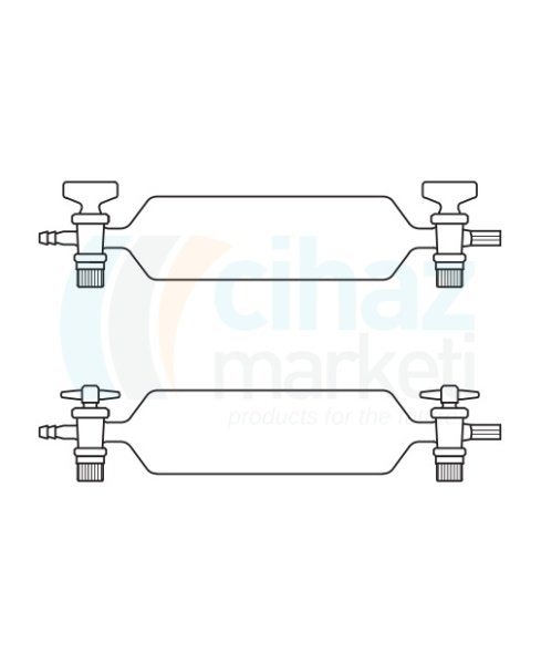 Çalışkan Cam Teknik LG023.01.0100   Gaz Numune Alma Pipeti, Cam Musluklu 100 ml Hacim