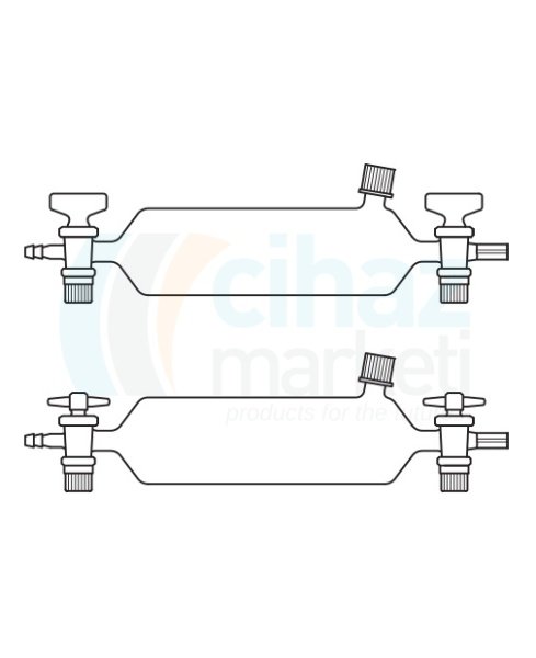 Çalışkan Cam Teknik LG023.04.0250  Gaz Numune Alma Pipeti, Septalı, PTFE Musluklu 250 ml Hacim