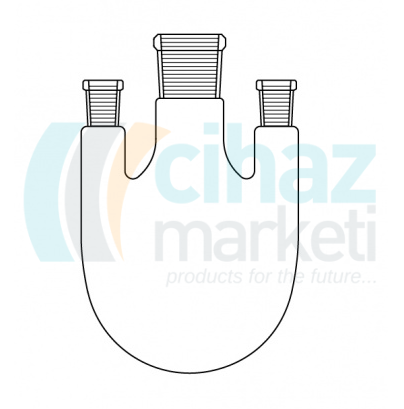 Çalışkan Cam Teknik LG006.06.4501  Balon, Üç boyunlu, (Dik Boyun) 1000 ml Hacim, NS: 45/40