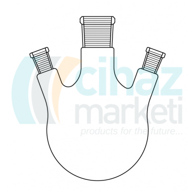 Çalışkan Cam Teknik LG006.07.1409 Balon, Üç boyunlu, (45◦ Açılı Boyun) 4000 ml Hacim, NS: 29/32