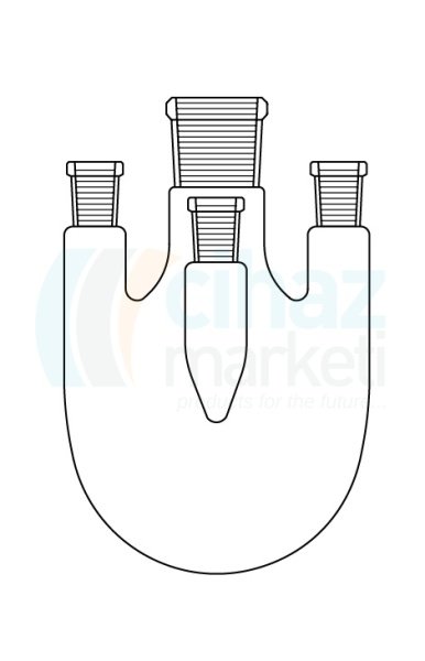 Çalışkan Cam Teknik LG006.08.2904 Balon, Dört boyunlu 2000 ml Hacim, NS: 29/32