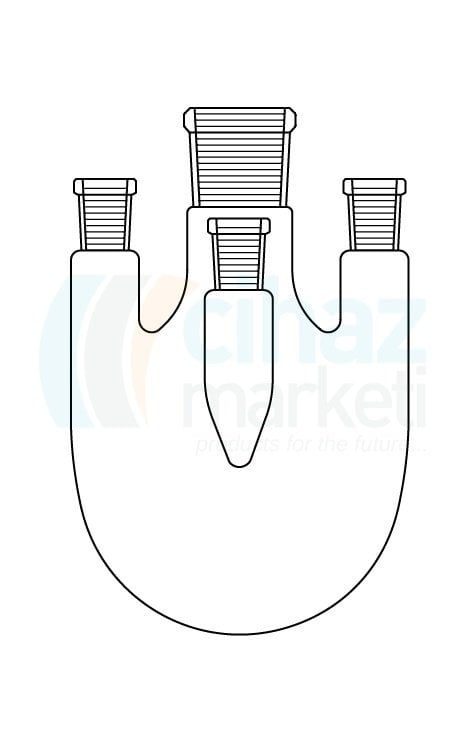 Çalışkan Cam Teknik LG006.08.4501  Balon, Dört boyunlu 1000 ml Hacim, NS: 45/40