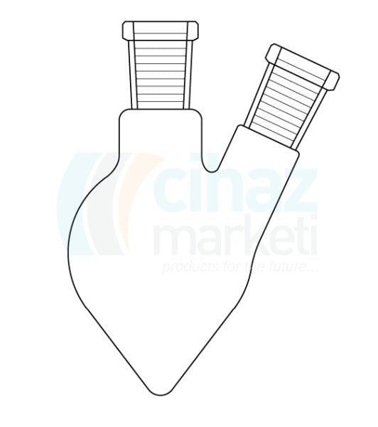 Çalışkan Cam Teknik LG006.13.0250   Balon, Kalp tipi, İki boyunlu 250 ml Hacim, NS: 14,5/23