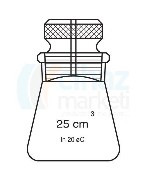 Çalışkan Cam Teknik LG025.33.0025 Piknometre, Hubbard 25 ml Hacim