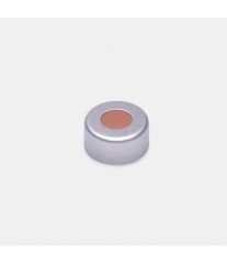 ISOLAB 096.02.002 crimp kapak + septa - kırmızı kauçuk / TEF renksiz - yarıksız - N11 crimp vial için