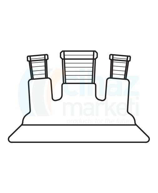 Çalışkan Cam Teknik LG026.03.1129 Reaktör İçin, Üç Boyunlu Kapak 100 Flanş Ölçüsü DN, NS: 29/32 - 29/32