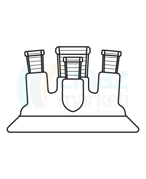 Çalışkan Cam Teknik LG026.04.1529 Reaktör İçin, Dört Boyunlu Kapak 150 Flanş Ölçüsü DN, NS: 29/32 - 2 x 29/32 - 14.5/23