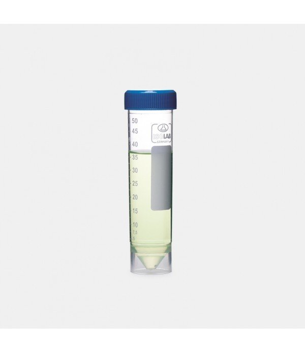 ISOLAB 078.02.009 tüp - santrfüj - P.P - vidalı kapaklı - 50 ml - DNA/RNA free - etekli - steril