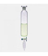 ISOLAB 032.02.250 damlatma hunisi - cam - silindirik - dereceli - PTFE musluklu - 250 ml