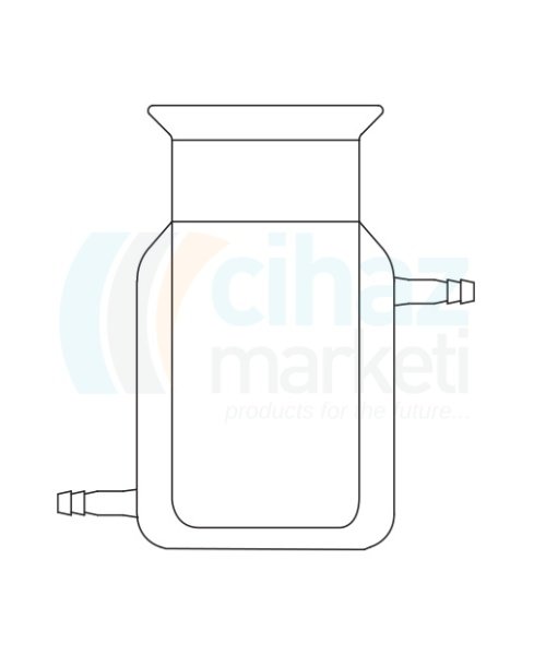 Çalışkan Cam Teknik LG026.06.1000 Silindirik Reaksiyon Kabı, Ceketli 1000 ml Hacim, 100 Flanş Ölçüsü DN, Çap * Boy 105 x 205 mm