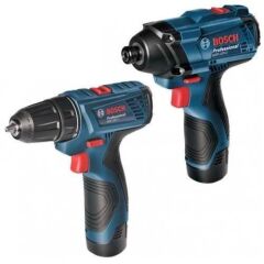 BOSCH GSR 120-LI + GDR 120-LI Akülü Vidalama Seti 12 Volt 2.0 Amper