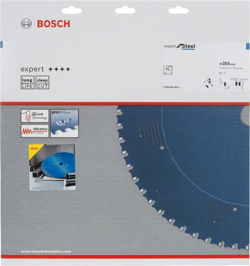 BOSCH Expert Metal 355x2.6x25.4 mm 80 Diş Elmas Uçlu Metal Kesme Daire Testeresi (2608643062)