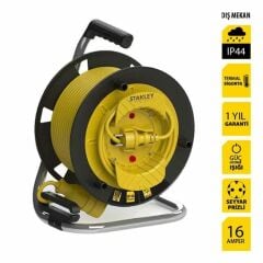 Stanley ST-G Serisi 1 Soketli 50+2 Metre 3x1.5mm Makaralı Kablo IP44