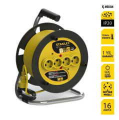 Stanley ST-E-4015 Makaralı Kablo 40 Mt, 3x1.5mm, 4 Prizli, IP20