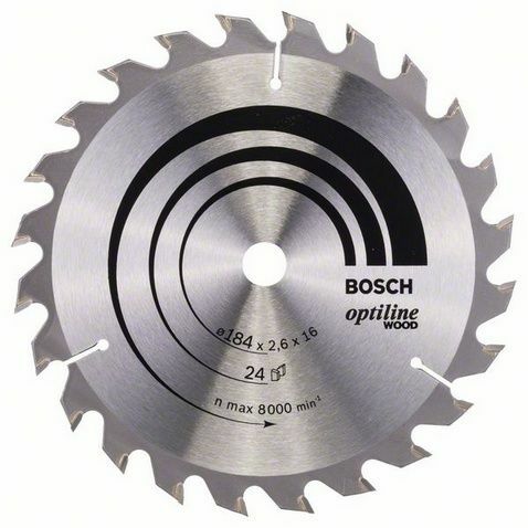 BOSCH Optiline Wood 184 mm 24 Diş Ahşap Daire Testere Bıçağı