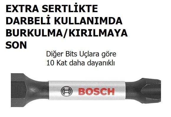 BOSCH T30x65 mm Impact Çift Taraflı Bits Uç (Torklu Vidalama Makinaları İçin)