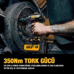 CAT DX72BC 18Volt/2.0Ah Li-ion Tek Akülü Şarjlı 350Nm Kömürsüz Profesyonel Somun Sıkma