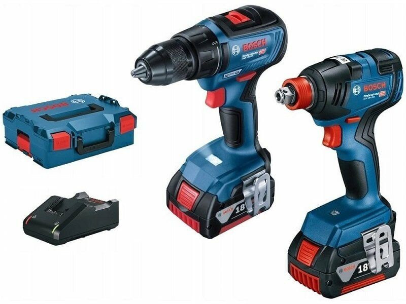 BOSCH GSR 18V-50 + GDX 18V-200 Şarjlı Vidalama ve Delme Seti 2 x 4.0 Amper Çift Akülü