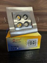 Yu-Ett 4x1 Watt 3000K Günışığı Sıva Altı Kare Krom Led Armatür