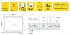 Vito Rainas 150W SMD 6000K Led Projektör 3021750