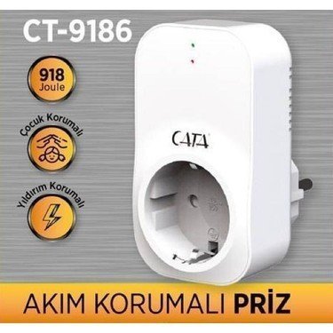 CATA CT-9186 Akım Korumalı Tekli Topraklı Priz